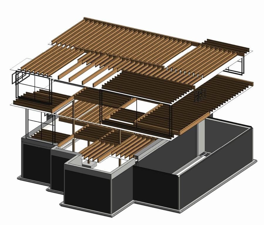 Revit 3D view of the structure